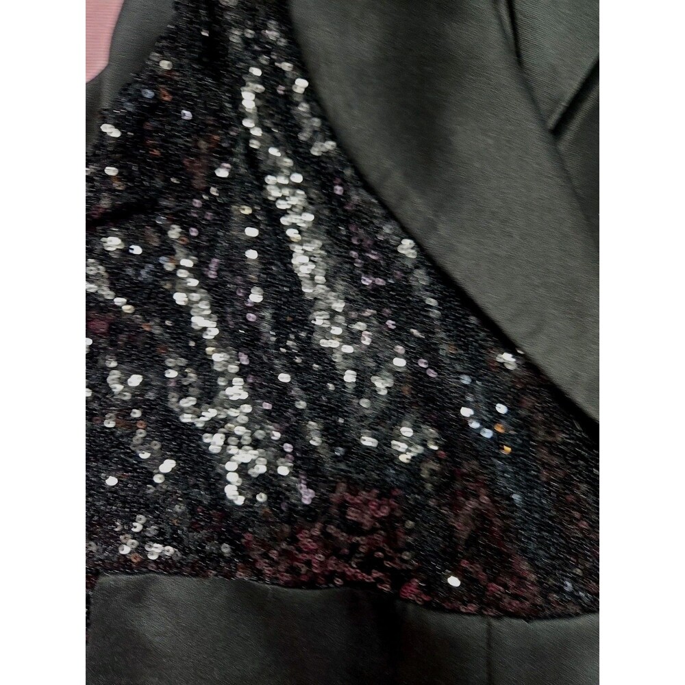 Venus Black Sequin Dressy Stretch Cocktail Jumpsuit Size Small - Picture 13 of 16